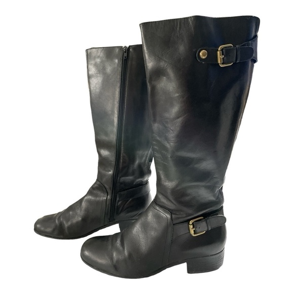 Corso Como Women's Boots Knee High Riding Style Black leather Zip Size 8.5 - Picture 3 of 10